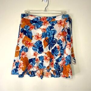 NWT Floral Roxy Mini Wrap Tropical Skirt Beachy Vacation Size Medium Preppy 90s